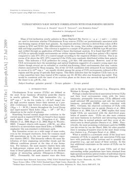 Arxiv:0907.4718V1 [Astro-Ph.GA] 27 Jul 2009 Nnab Aais Hi Ihlmnste ( Luminosities High Their Objects Point-Like Galaxies