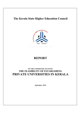 Report Private Universities in Kerala