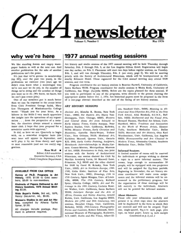 May 1976 CAA Newsletter