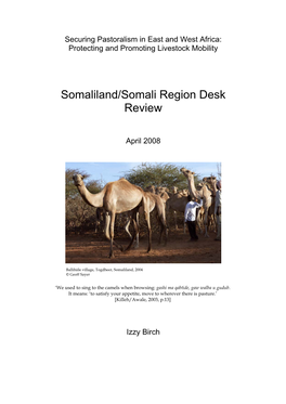 Somaliland/Somali Region Desk Review