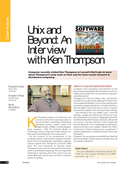 Unix and Beyond: an Interview with Ken Thompson