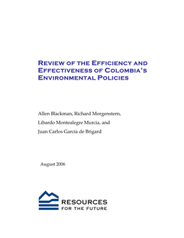 Review of the Efficiency and Effectiveness of Colombia's