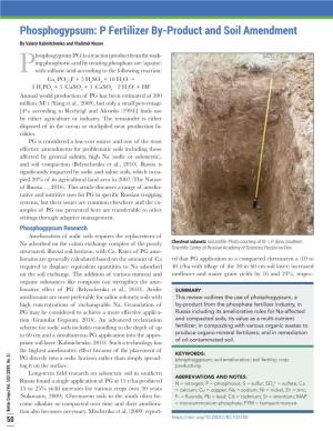 P Fertilizer By-Product and Soil Amendment by Valery Kalinitchenko and Vladimir Nosov