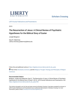 The Resurrection of Jesus: a Clinical Review of Psychiatric Hypotheses for the Biblical Story of Easter
