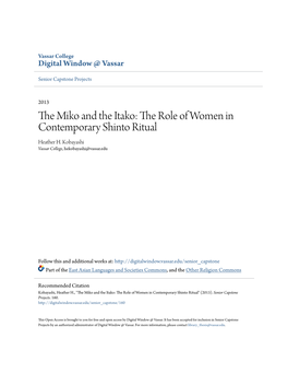 The Role of Women in Contemporary Shinto Ritual Heather H