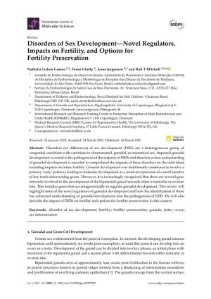 Disorders of Sex Development—Novel Regulators, Impacts on Fertility, and Options for Fertility Preservation