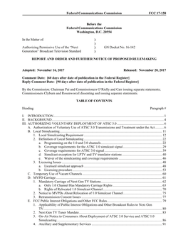 ATSC 3.0 Rules,” ATVA Representatives Explain That to Date, They Have Generally Been Able to Reach Agreements That Delayed Immediate Carriage of ATSC 3.0