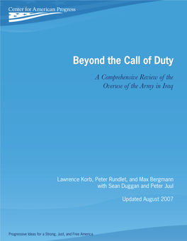 Beyond the Call of Duty a Comprehensive Review of the Overuse of the Army in Iraq