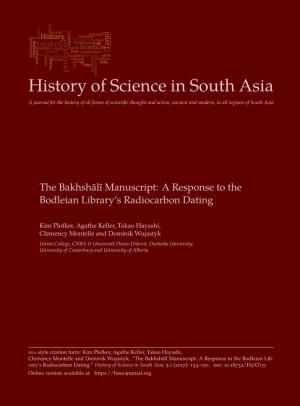 The Bakhshālī Manuscript: a Response to the Bodleian Library's Radiocarbon Dating