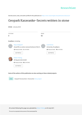 Geopark Karavanke-Secrets Written in Stone