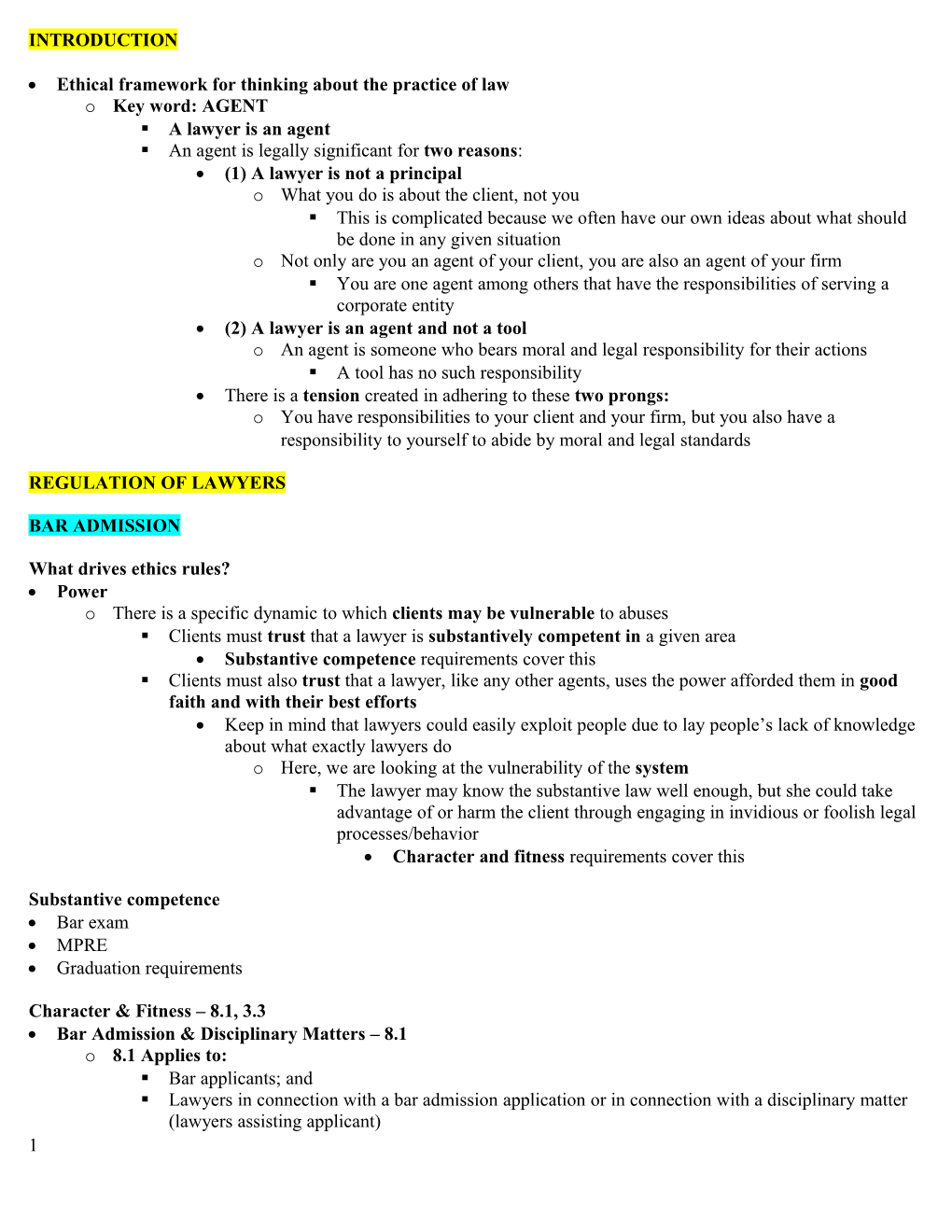 Ethical Framework for Thinking About the Practice of Law