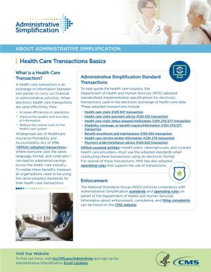 Health Care Transactions Basics (PDF)