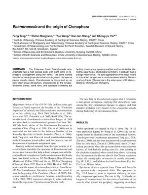 Eoandromeda and the Origin of Ctenophora