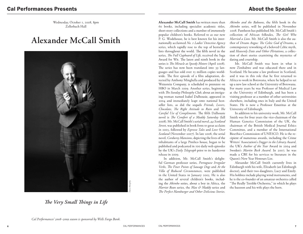 Alexander Mccall Smith