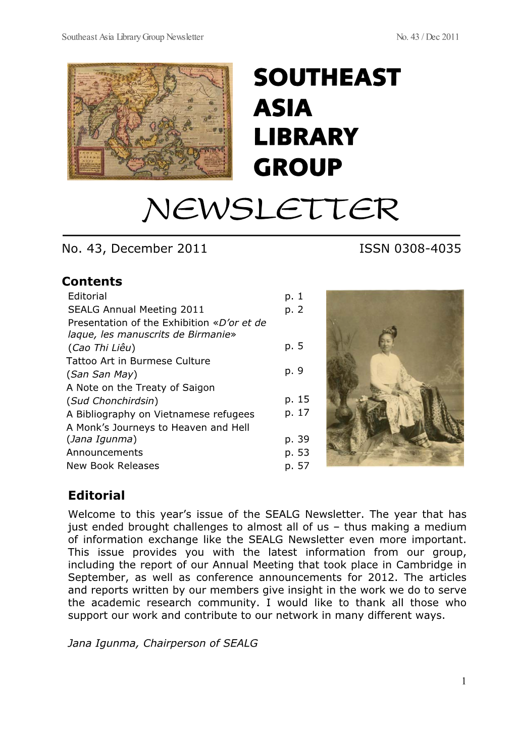 Southeast Asia Library Group Newsletter No