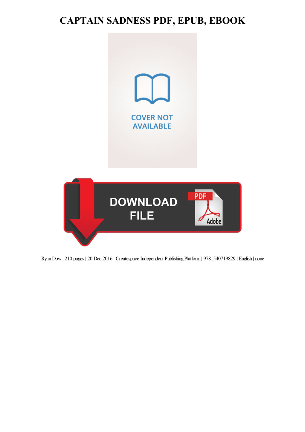 PDF Download Captain Sadness Pdf Free Download