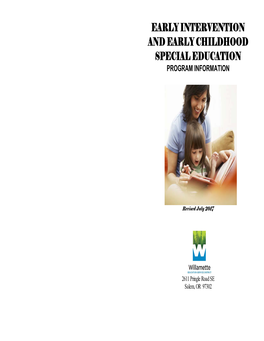 Early Intervention and Early Childhood Special Education Program Information