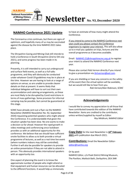 NAMHO Conference 2021 Update to Have an Estimate of How Many Might Attend the Conference