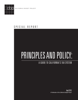 Principles and Policy: a Guide to California's Tax System