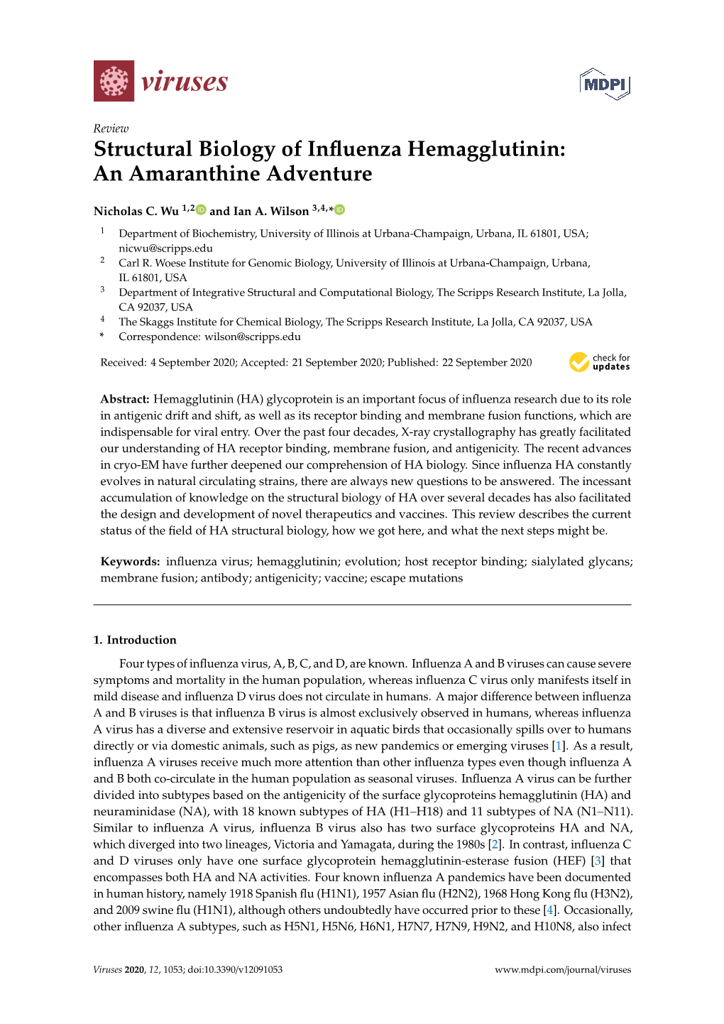 Structural Biology of Influenza Hemagglutinin