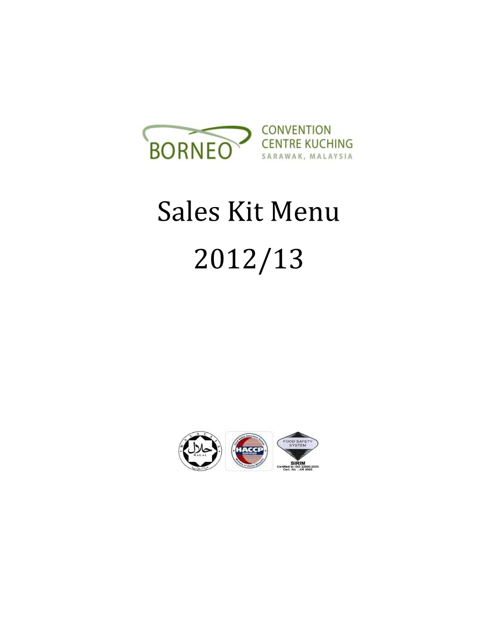 Sales Kit Menu 2012/13