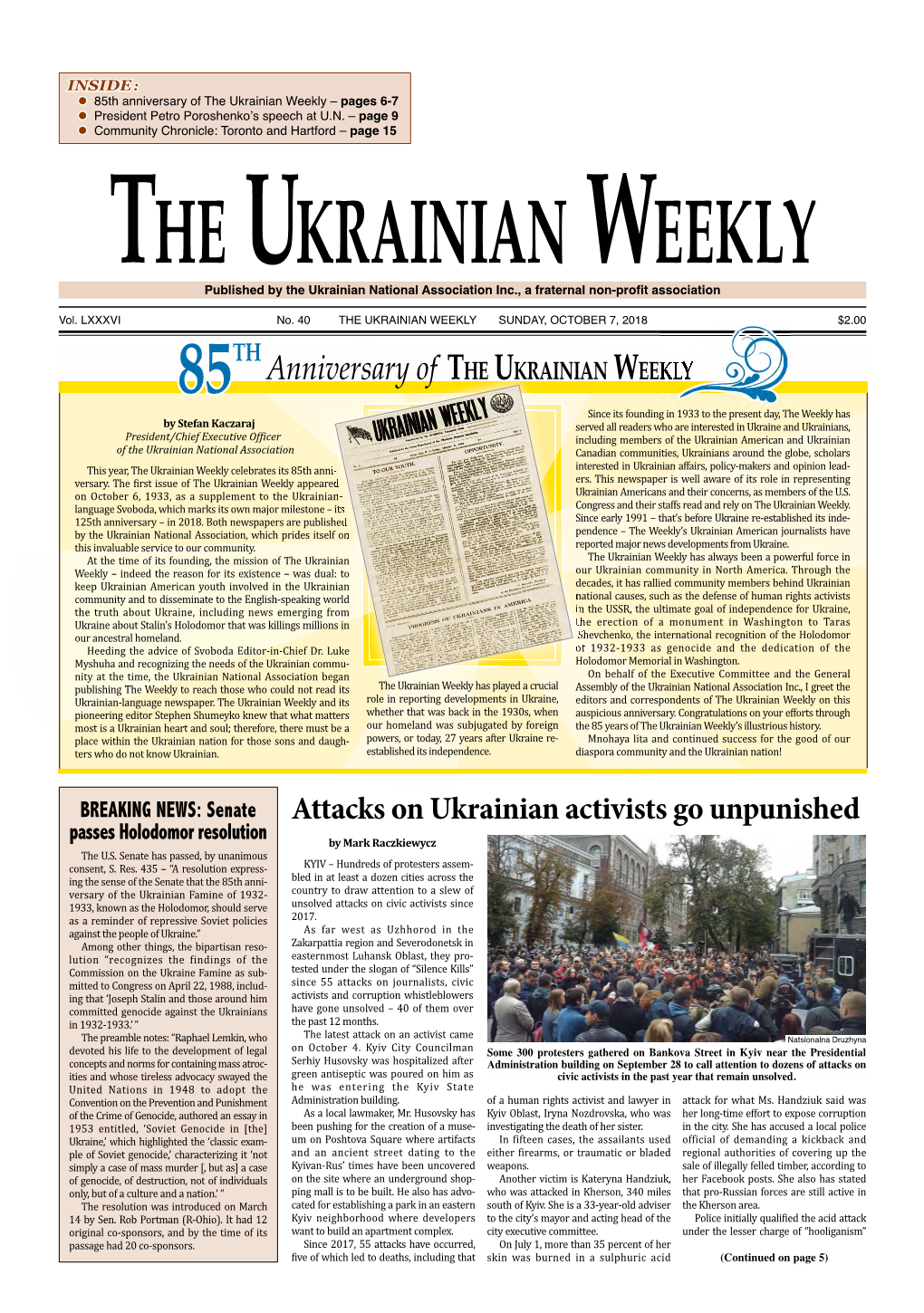 The Ukrainian Weekly, 2018