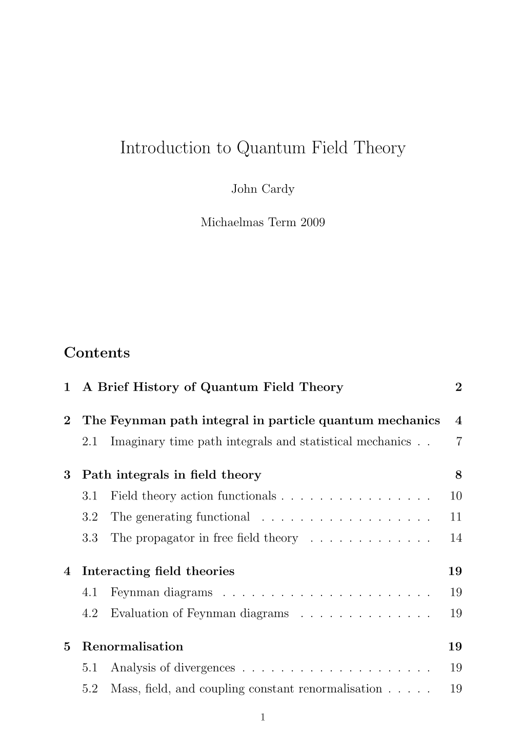 Introduction to Quantum Field Theory