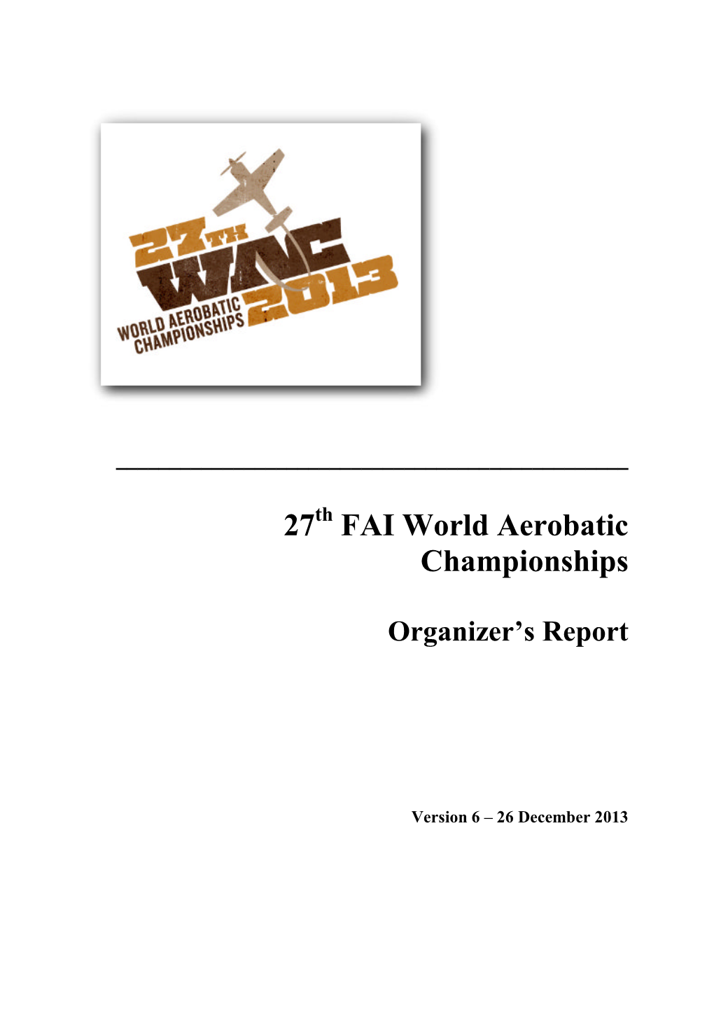 27 FAI World Aerobatic Championships