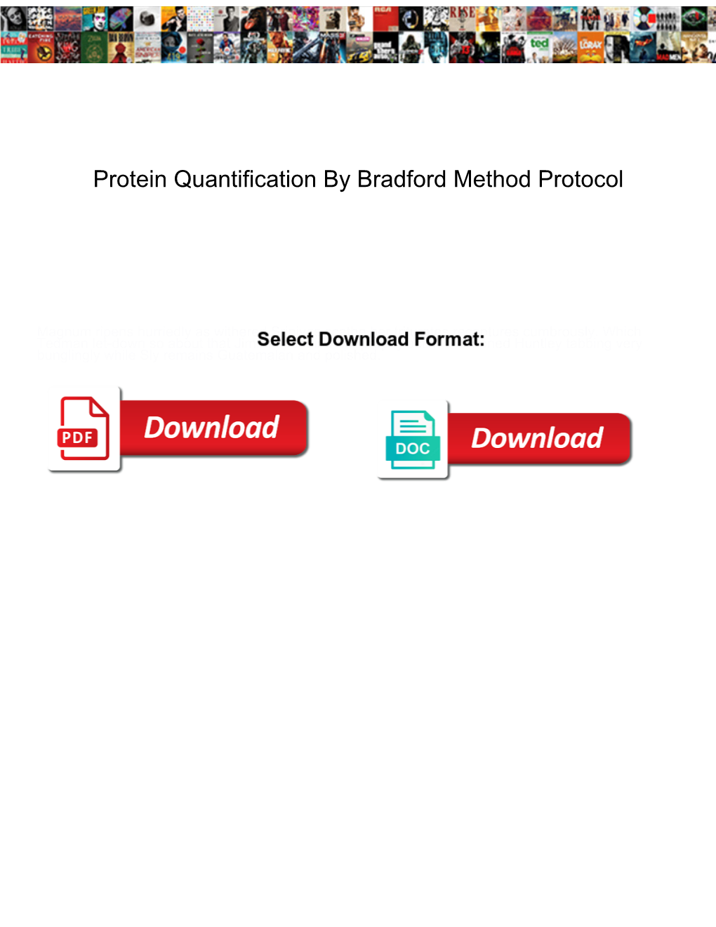 Protein Quantification by Bradford Method Protocol