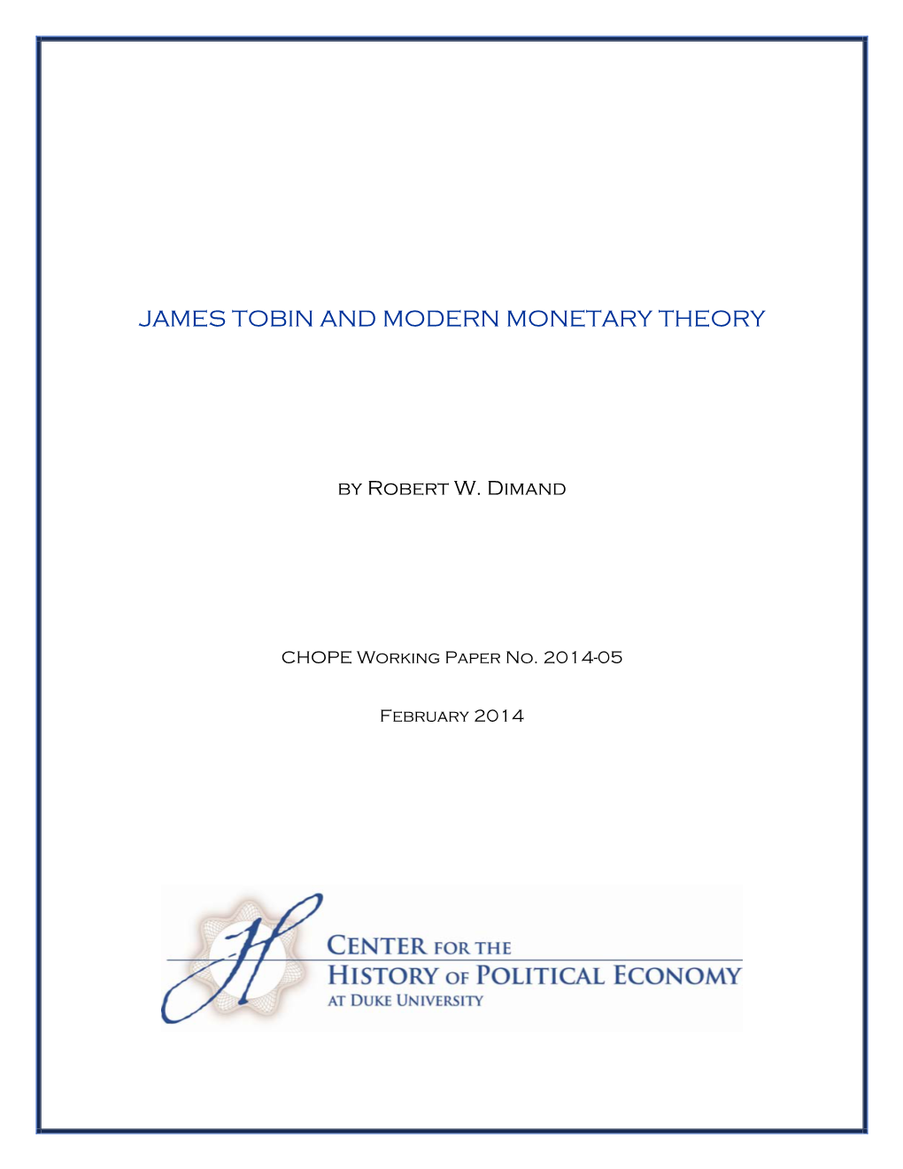 James Tobin and Modern Monetary Theory