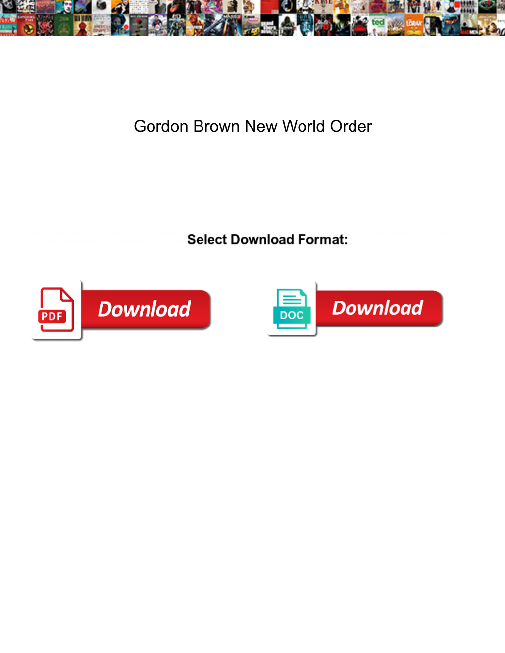 Gordon Brown New World Order