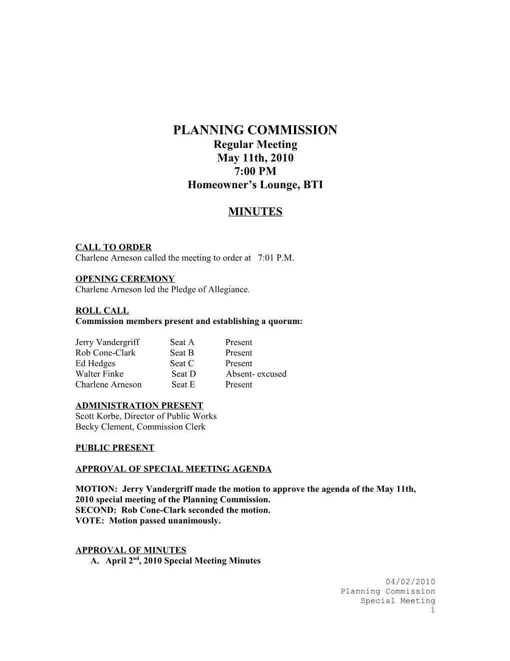 Planning & Zoning Commission s2