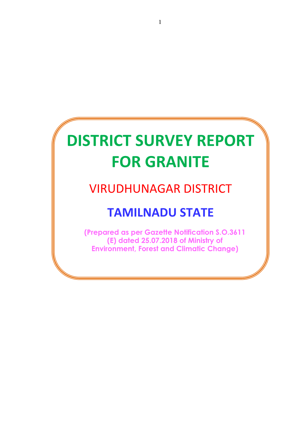 District Survey Report for Granite