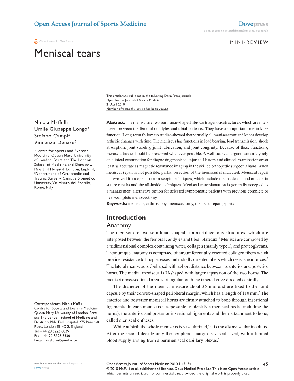 Meniscal Tears