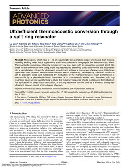 Ultraefficient Thermoacoustic Conversion Through a Split Ring Resonator