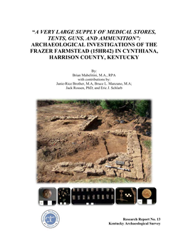 Archaeological Investigations of the Frazer Farmstead (15Hr42) in Cynthiana, Harrison County, Kentucky