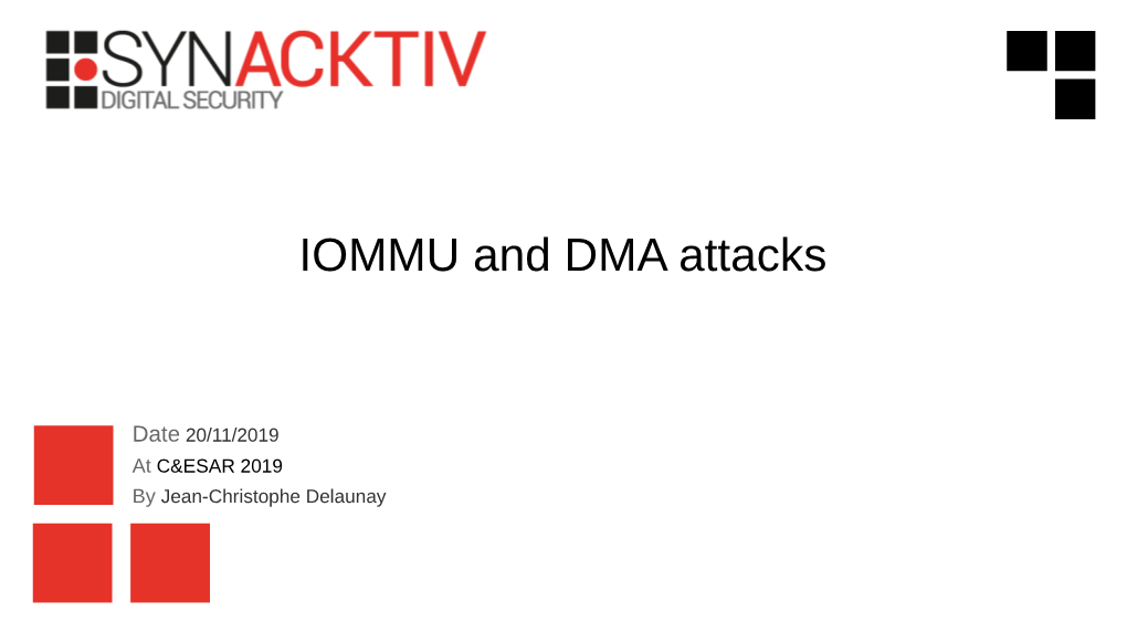 IOMMU and DMA Attacks