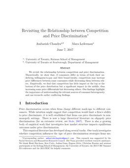 Revisiting the Relationship Between Competition and Price Discrimination∗