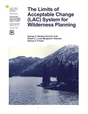 Limits of Acceptable Change System for Wilderness Planning Handbook