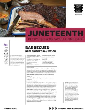 JUNETEENTH RECIPES from the SWEET HOME CAFÉ
