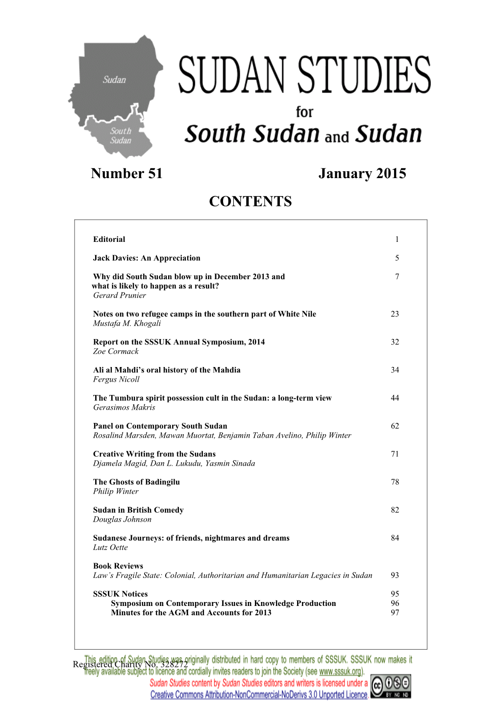 Number 51 January 2015 CONTENTS