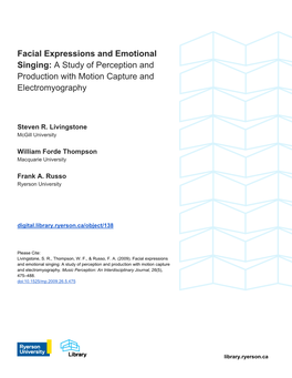 Facial Expressions and Emotional Singing: a Study of Perception and Production with Motion Capture and Electromyography