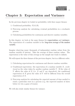 Chapter 3: Expectation and Variance