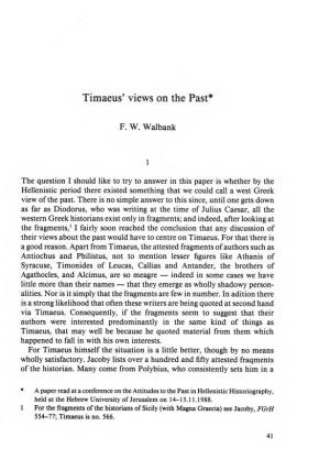 Timaeus' Views on the Past*