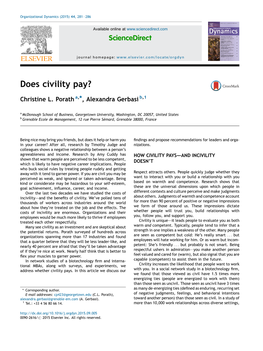 Does Civility Pay?