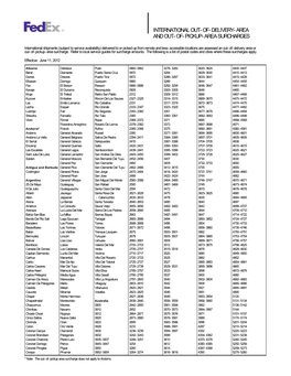 International Out-Of-Delivery-Area and Out-Of-Pickup-Area Surcharges