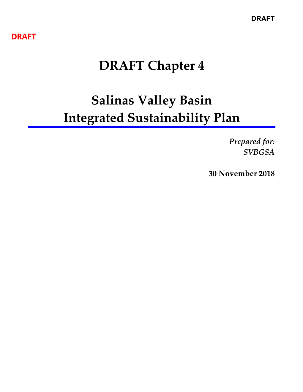Salinas Valley Basin Integrated Sustainability Plan