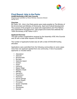 Final Report Arts in Parks1
