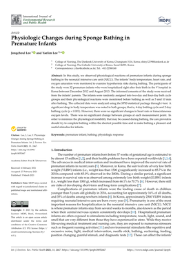 Physiologic Changes During Sponge Bathing in Premature Infants