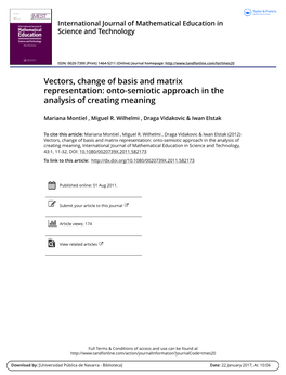 Vectors, Change of Basis and Matrix Representation: Onto-Semiotic Approach in the Analysis of Creating Meaning